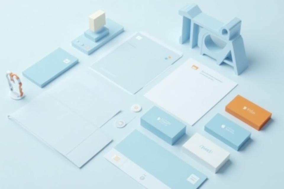 Modern tech startup branding with logo design and visual identity system